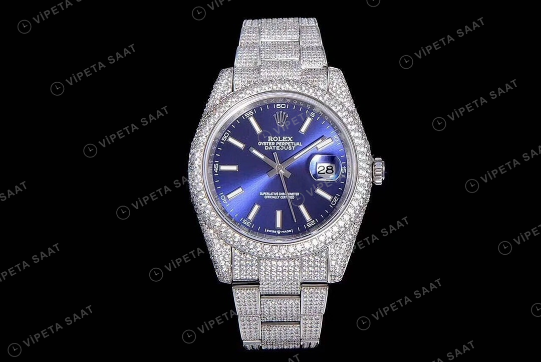 Rolex Datejust 126300 Mavi Super Clone ETA Saat detay 4