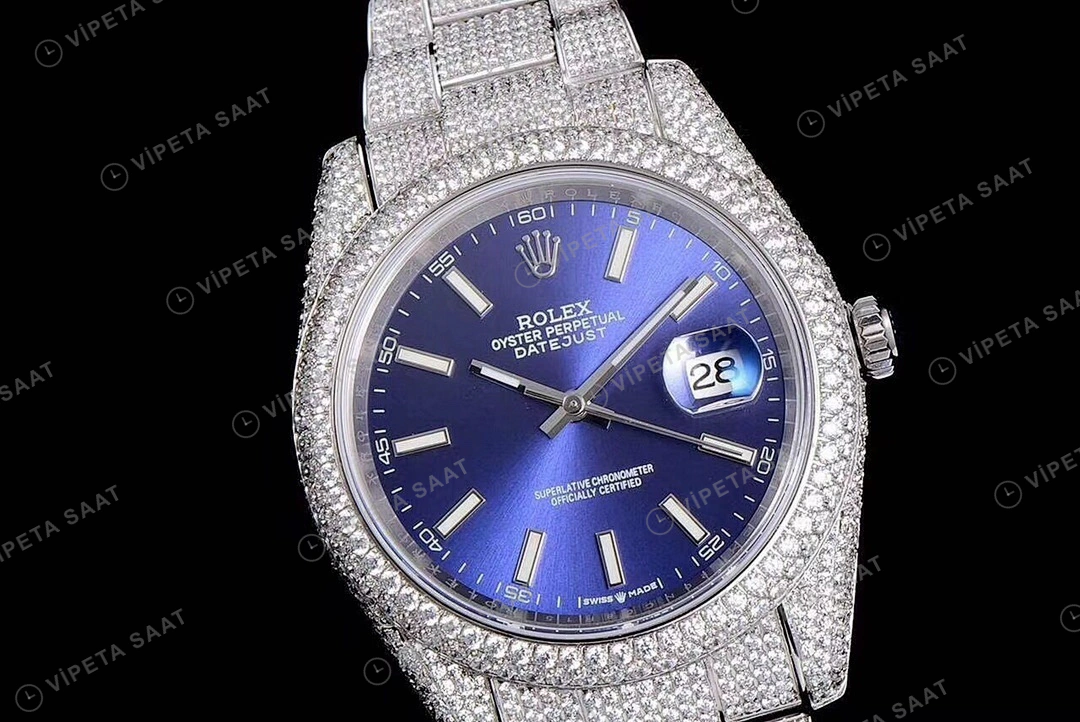 Rolex Datejust 126300 Mavi Super Clone ETA Saat detay 5