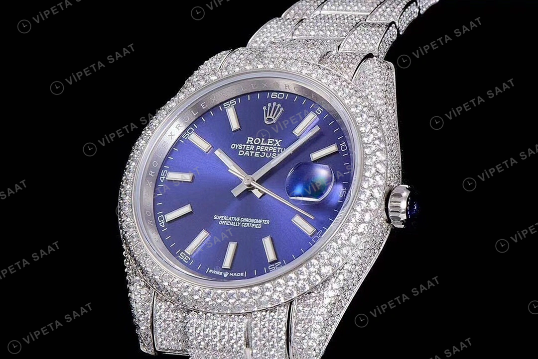 Rolex Datejust 126300 Mavi Super Clone ETA Saat detay 6