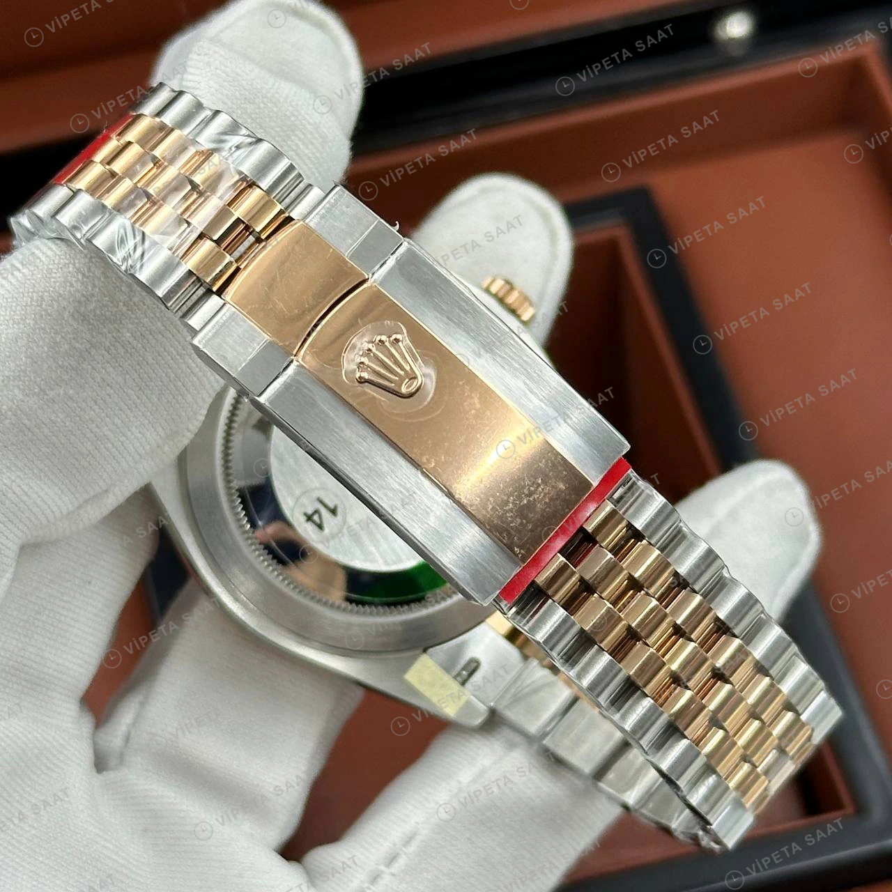 Rolex Datejust 31 mm 278271 Pembe Kadranlı Jubilee Bilezik Fluted (Yivli) Bezel 2236 Super Clone ETA Saat detay 5