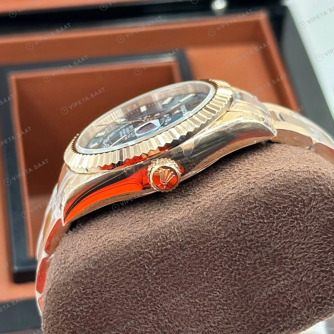 Rolex Datejust 126333 41 mm Yeşil Kadranlı İki Renk Super Clone Eta Saat detay 4