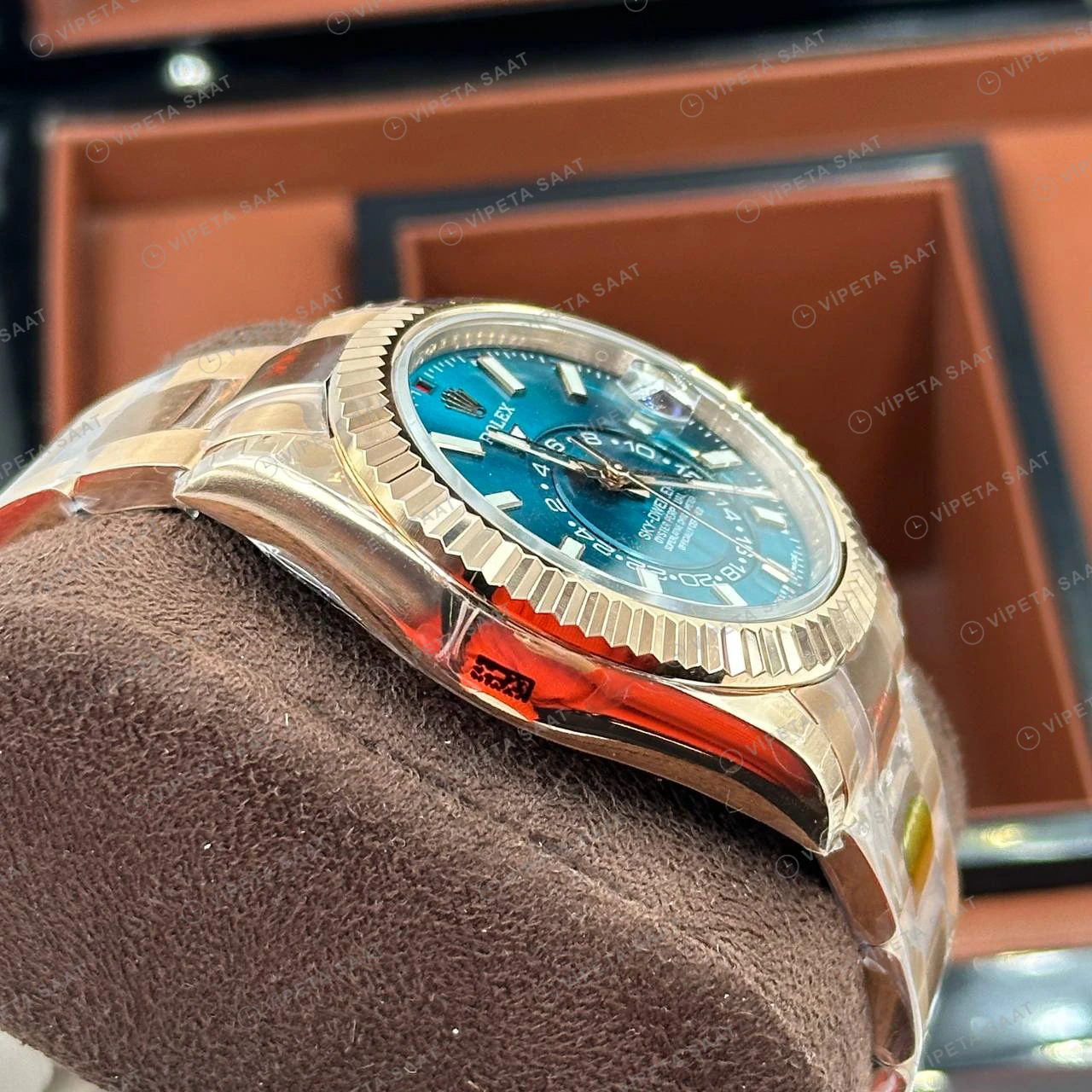 Rolex Datejust 126333 41 mm Yeşil Kadranlı İki Renk Super Clone Eta Saat detay 6