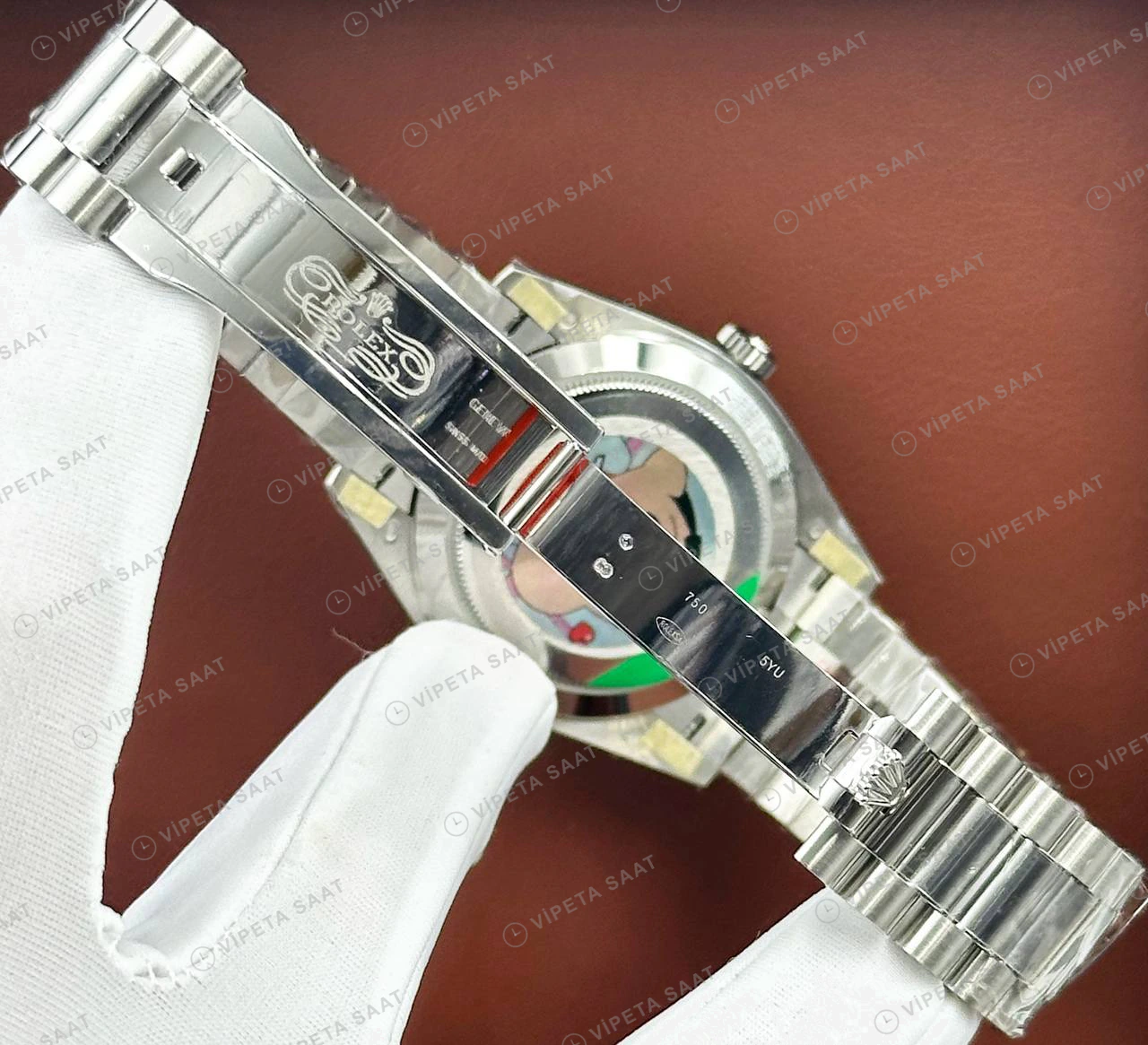 Rolex Datejust 126334 41 mm Buz Mavi Kadranlı Jubilee Fluted Super Clone Eta Saat detay 5