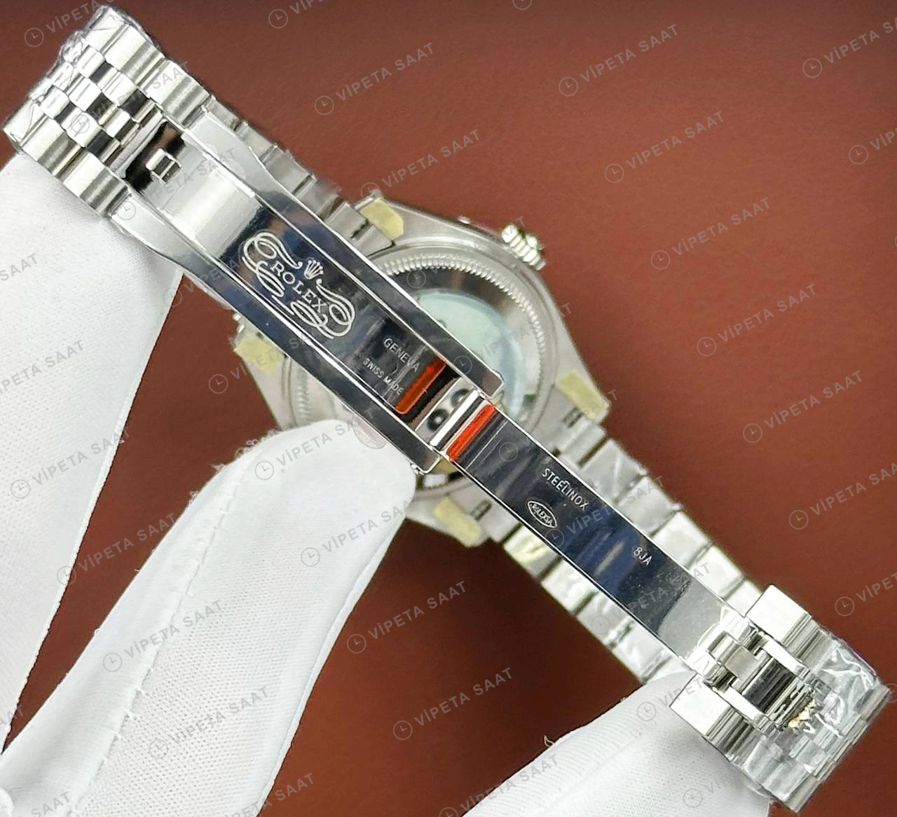 Rolex Datejust 31 mm 278274 Pırlanta İndeksli Gümüş Kadranlı Jubilee Bilezik Fluted (Yivli) Bezel 2236 Super Clone ETA Saat detay 5