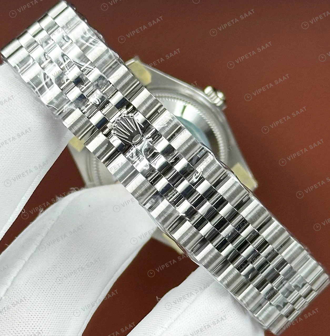 Rolex Datejust 31 mm 278274 Pırlanta İndeksli Gümüş Kadranlı Jubilee Bilezik Fluted (Yivli) Bezel 2236 Super Clone ETA Saat detay 6