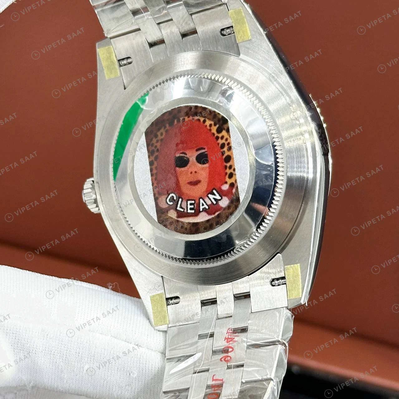 Rolex Datejust 41 mm 126334 Pırlanta İndeksli Sedef Kadranlı Jubilee Bilezik Fluted (Yivli) Bezel 3235 Super Clone ETA Saat detay 6