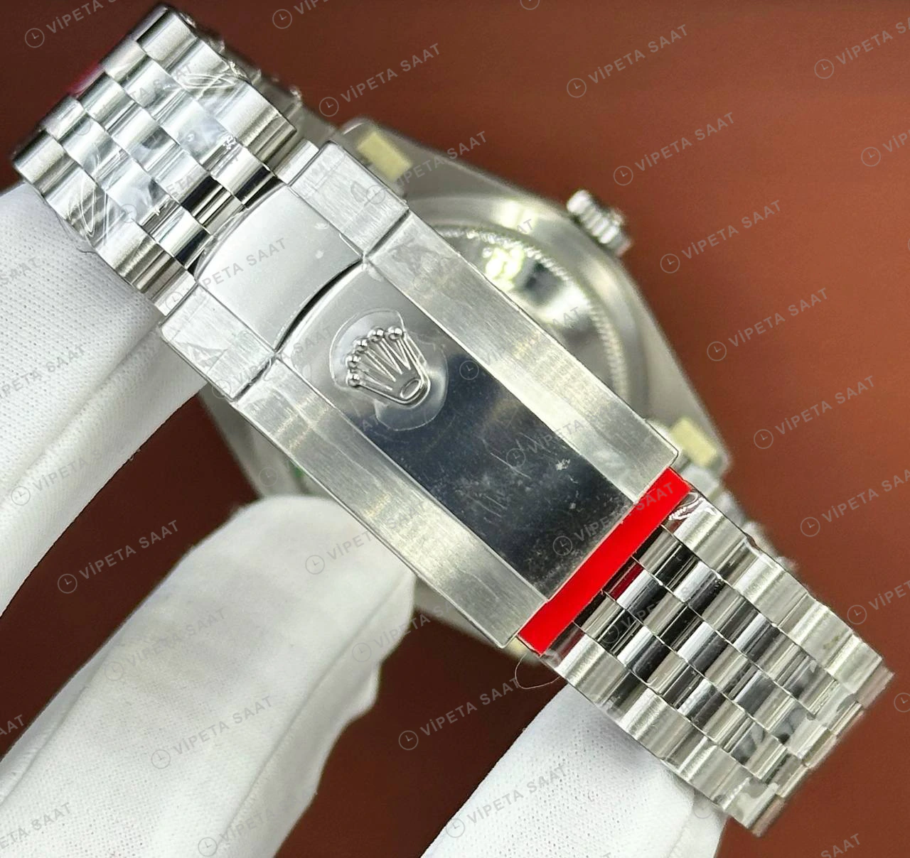 Rolex Datejust 36 mm 126234 Roma Rakamlı Beyaz Kadranlı Jubilee Bilezik Fluted (Yivli) Bezel 3235 Super Clone ETA Saat detay 5