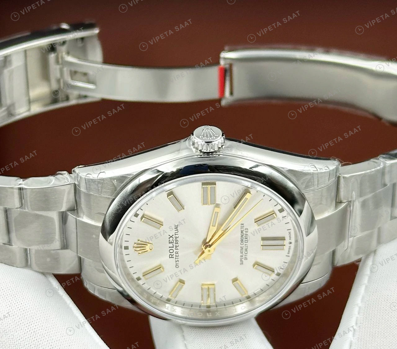 Rolex Datejust 126334 41 mm Gümüş Kadranlı Jubilee Super Clone Eta Saat detay 4