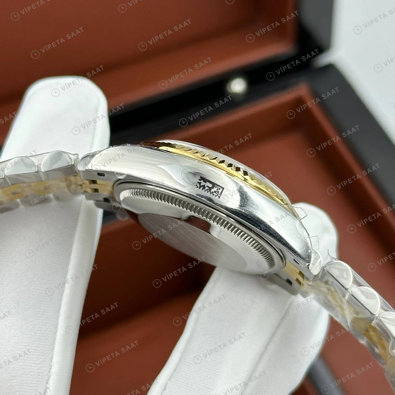 Rolex Datejust 31 mm 278273 Koyu Yeşil Kadranlı Jubilee Bilezik Fluted (Yivli) Bezel 2236 Super Clone ETA Saat detay 5