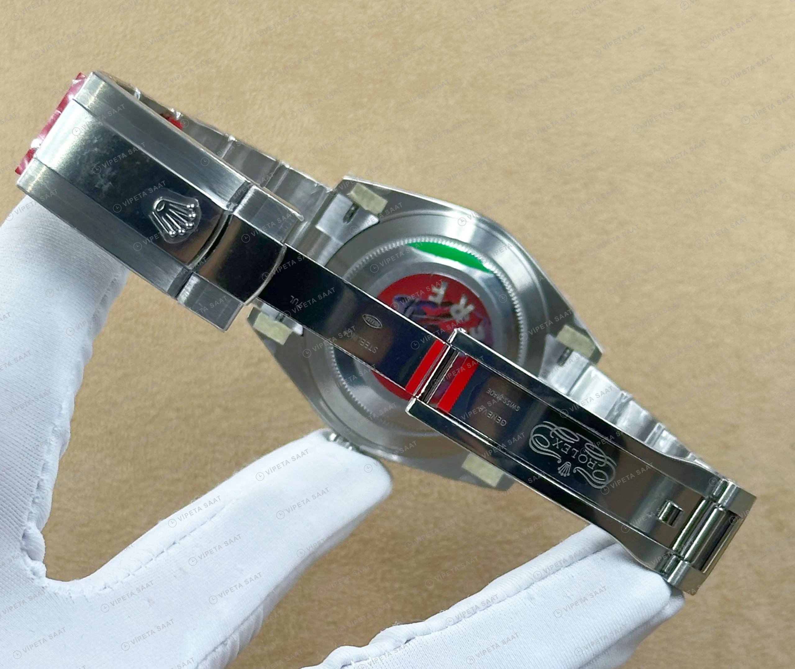 Rolex Datejust 126334 41 mm Yeşil Kadranlı Jubilee 2 Super Clone Eta Saat detay 6