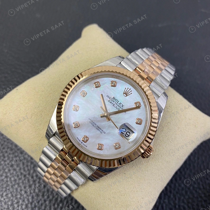 Rolex Datejust Sedef 41mm Super Clone ETA Saat detay 4
