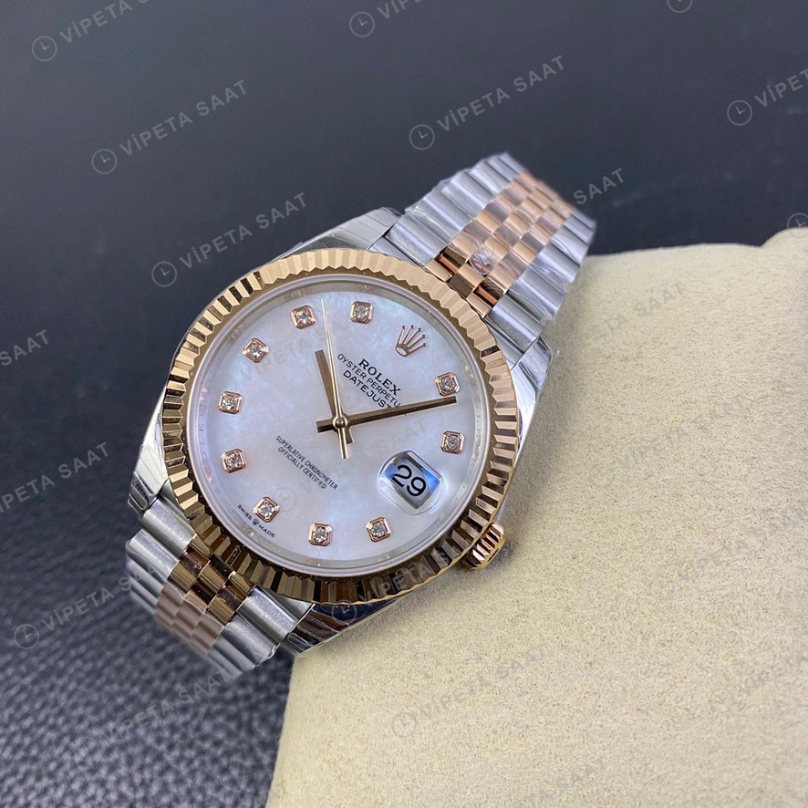Rolex Datejust Sedef 41mm Super Clone ETA Saat detay 5