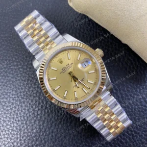 Rolex Datejust Şampanya 41mm Super Clone ETA Saat detay 3