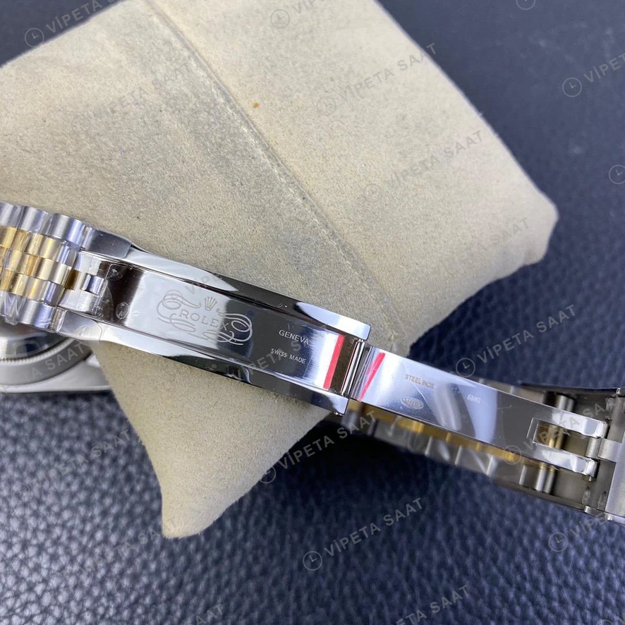Rolex Datejust Şampanya 41mm Super Clone ETA Saat detay 4