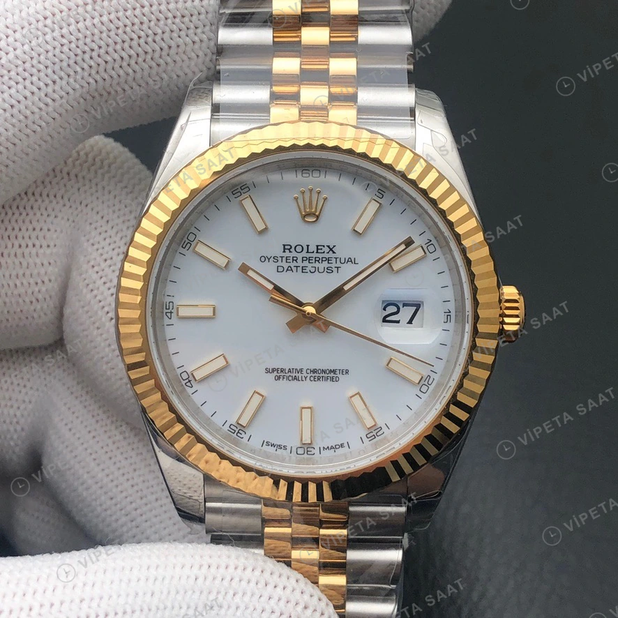 Rolex Datejust Beyaz Super Clone ETA Saat detay 4