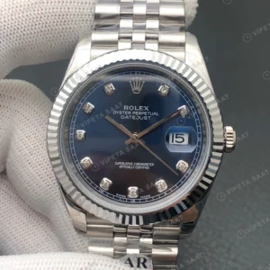 Rolex Datejust Baget Mavi Super Clone ETA Saat detay 4