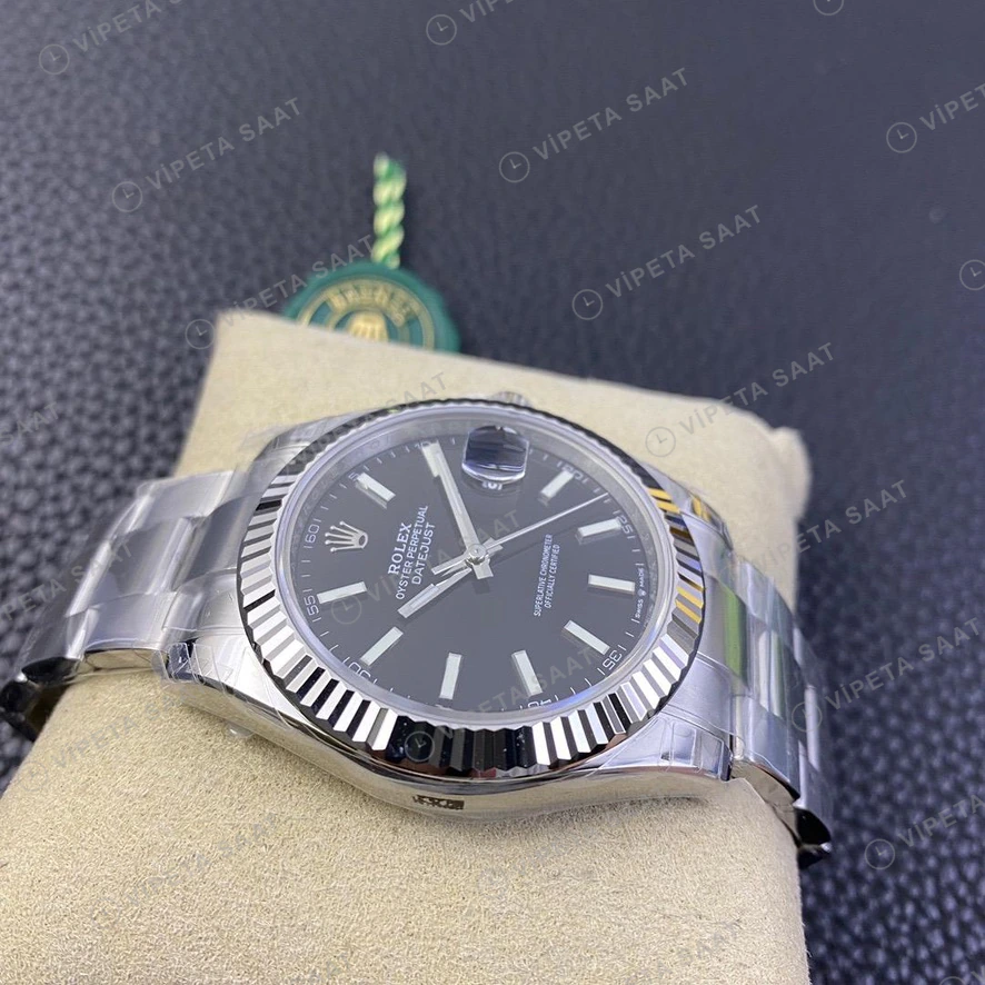 Rolex Datejust Siyah Super Clone ETA Saat detay 4
