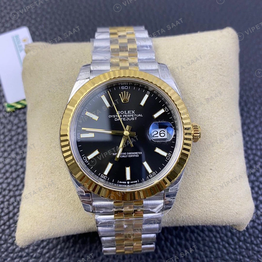 Rolex Datejust Siyah Super Clone ETA Saat detay 5