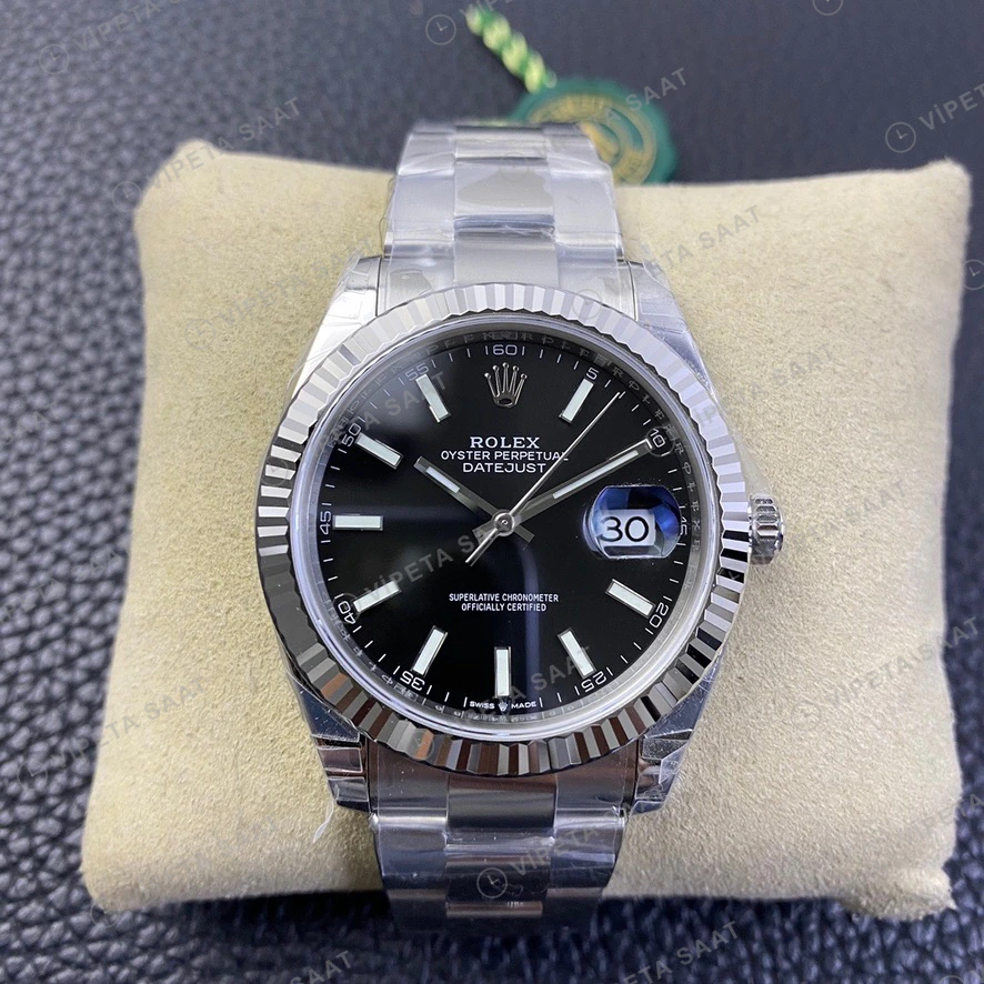 Rolex Datejust Siyah Super Clone ETA Saat detay 8