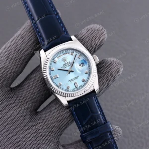 Rolex Day-Date Buz Mavi Super Clone ETA Saat karşıdan görünüm