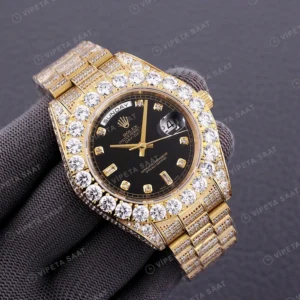 Rolex Day-Date Baget Siyah Super Clone ETA Saat karşıdan görünüm
