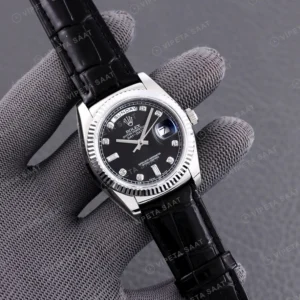 Rolex Day-Date Siyah Super Clone ETA Saat karşıdan görünüm