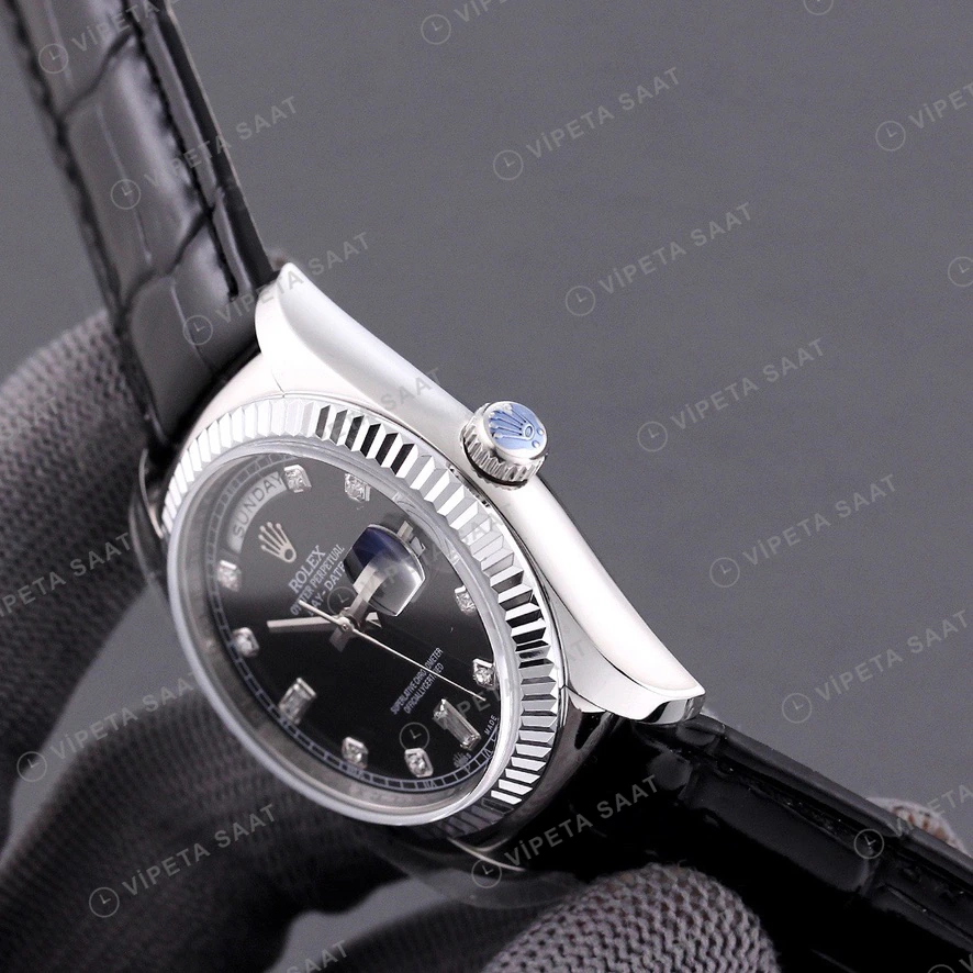 Rolex Day-Date Siyah Super Clone ETA Saat detay 4