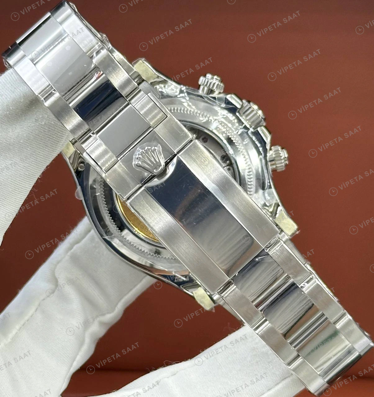 Rolex Daytona 116506 40 mm Buz Mavi Kadranlı Oysterflex Super Clone Eta Saat detay 5