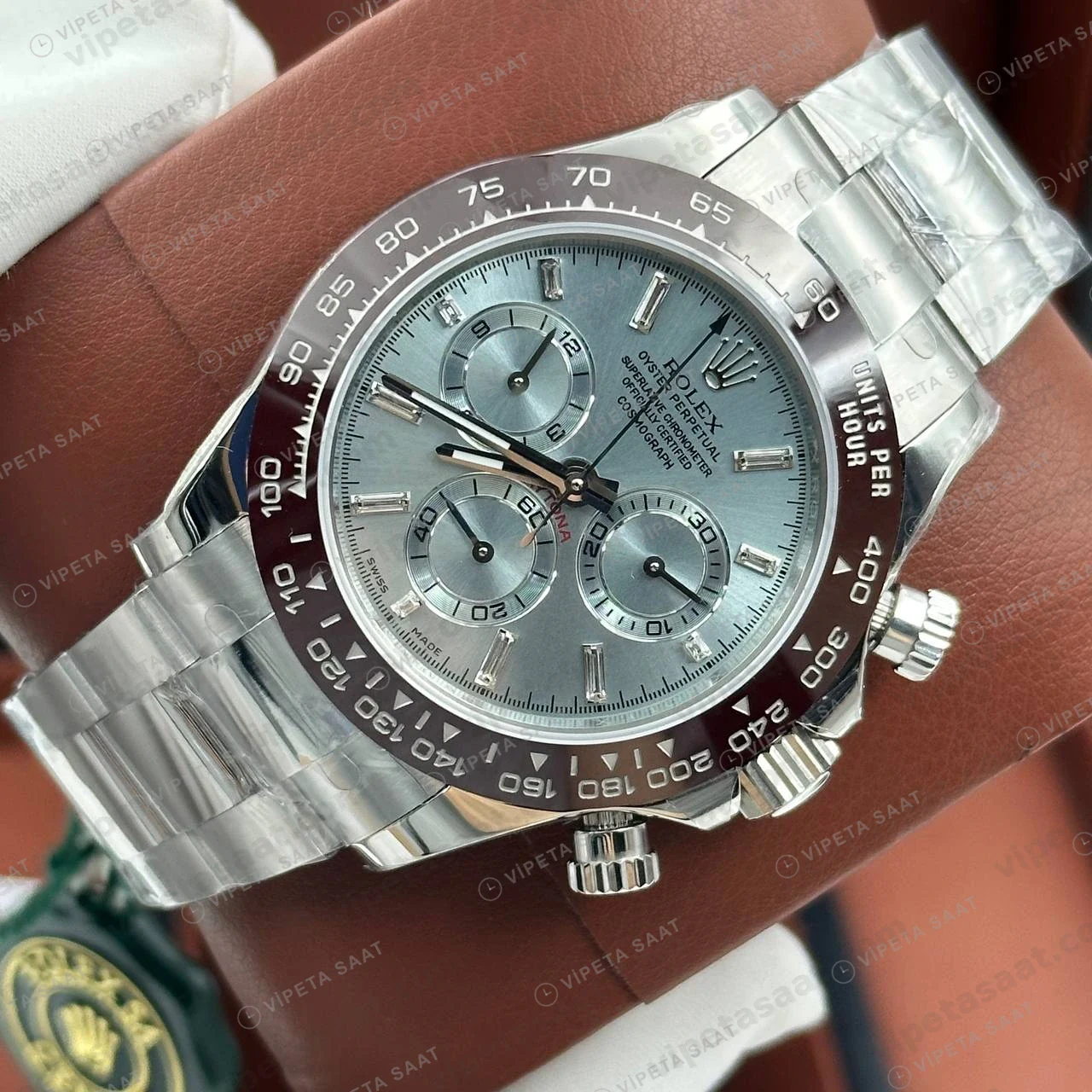 Rolex Daytona 116506 40 mm Buz Mavi Kadranlı Seramik 2 Super Clone Eta Saat detay 7