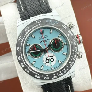 Rolex Daytona 116506 40 mm Buz Mavi Kadranlı Seramik Deri Super Clone Eta Saat detay 6