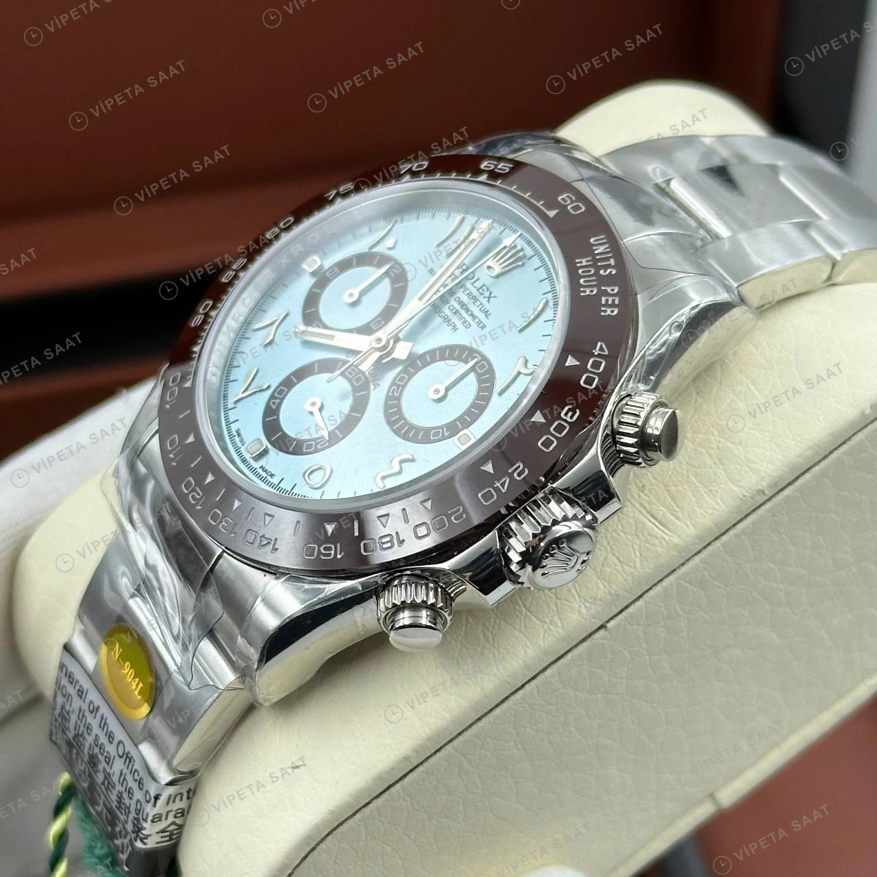 Rolex Daytona 116506 40 mm Buz Mavi Kadranlı Seramik Super Clone Eta Saat detay 7
