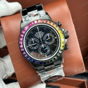 Rolex Daytona 126500LN 40 mm Baget Siyah Kadranlı Super Clone Eta Saat detay 6