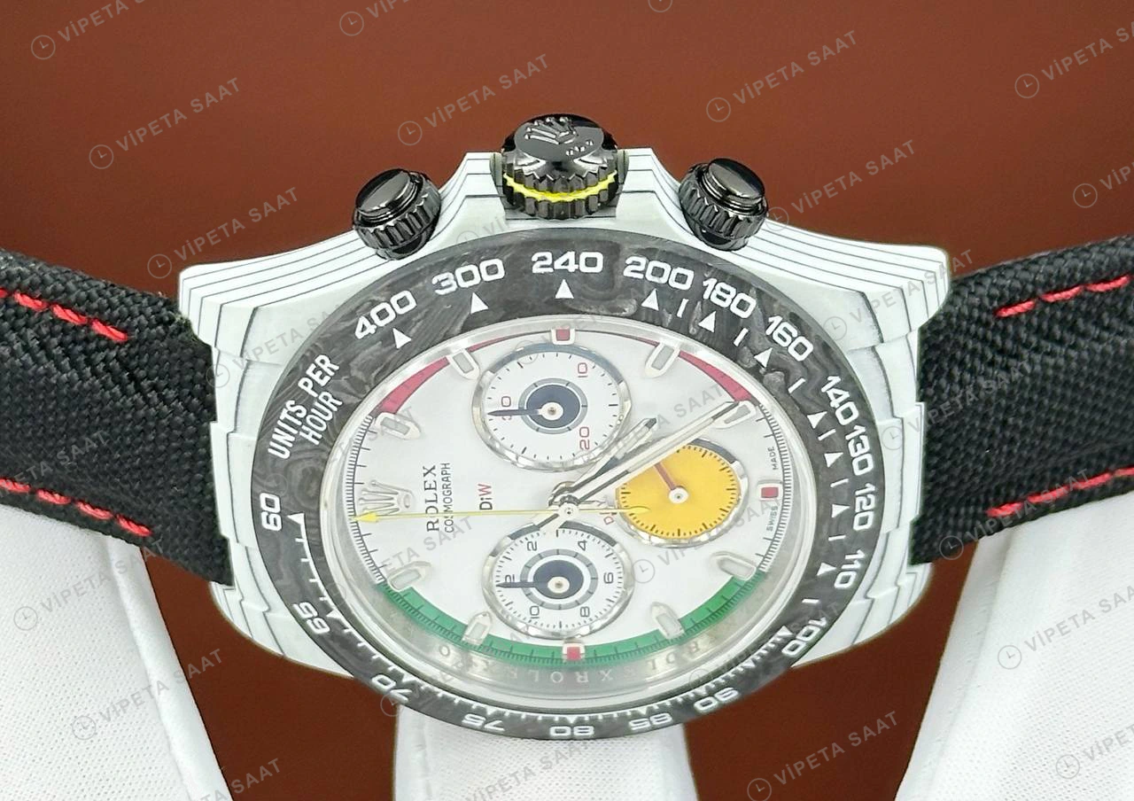 Rolex Daytona 126500LN 40 mm Beyaz Kadranlı Deri 2 Super Clone Eta Saat detay 5