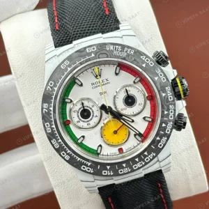 Rolex Daytona 126500LN 40 mm Beyaz Kadranlı Deri 2 Super Clone Eta Saat detay 6