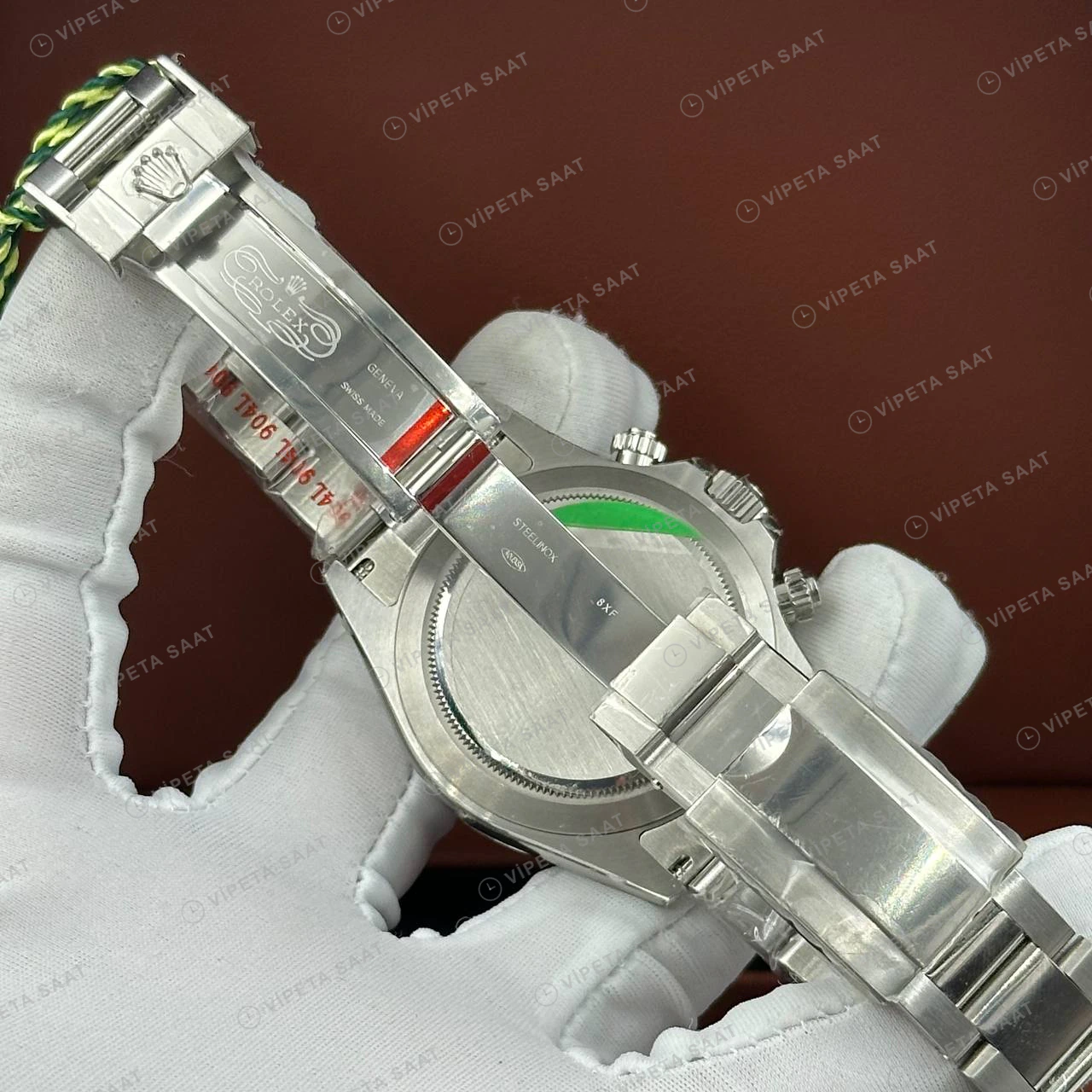 Rolex Daytona 126500LN 40 mm Kahve Kadranlı Pırlanta Super Clone Eta Saat detay 3