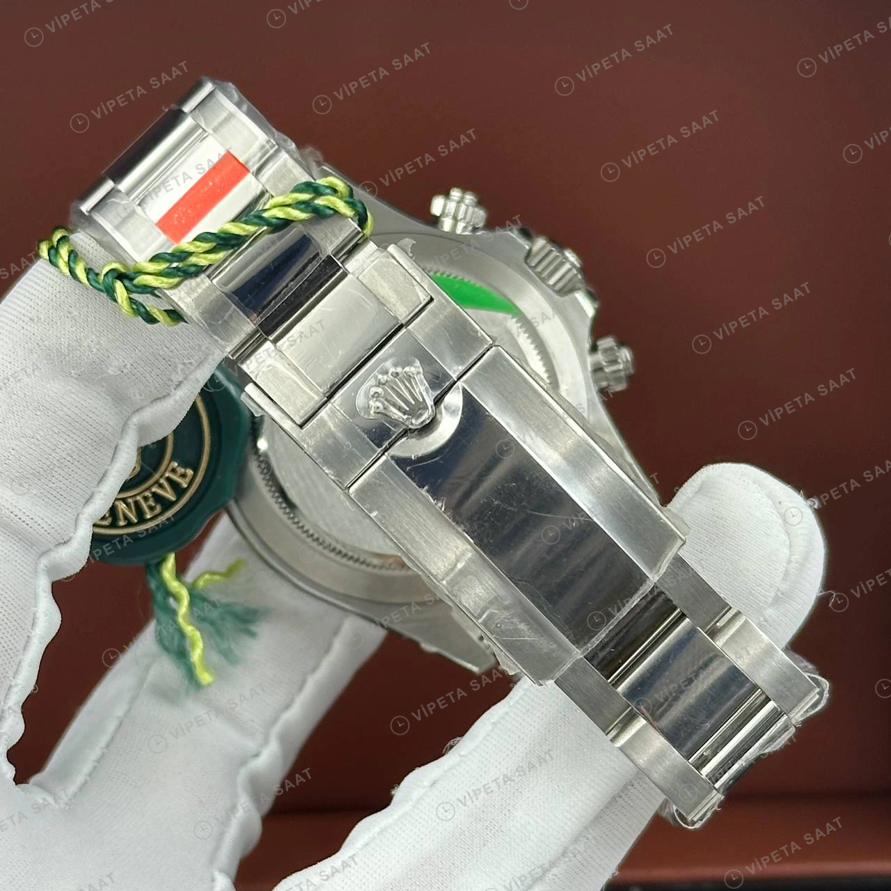 Rolex Daytona 126500LN 40 mm Kahve Kadranlı Pırlanta Super Clone Eta Saat detay 4