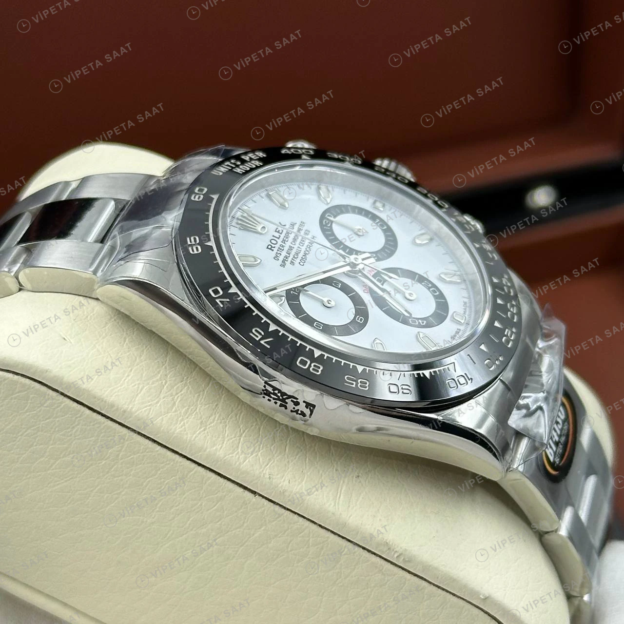 Rolex Daytona 126500LN 40 mm Sedef Kadranlı Seramik Pırlanta Super Clone Eta Saat detay 4