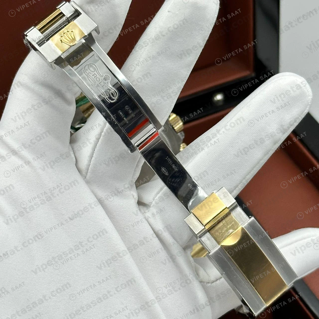 Rolex Daytona 126500LN 40 mm Siyah Kadranlı İki Renk Pırlanta Super Clone Eta Saat detay 7