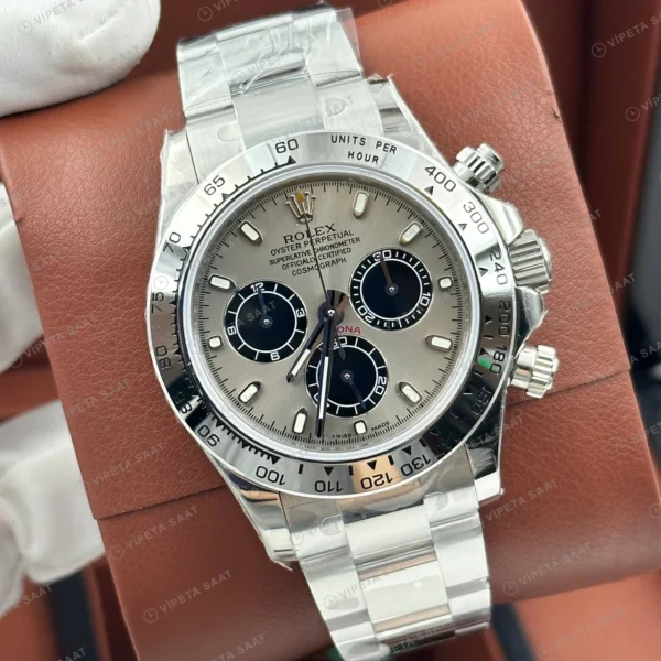 Rolex Daytona 126500LN 40 mm Siyah Kadranlı Pırlanta Super Clone Eta Saat detay 5