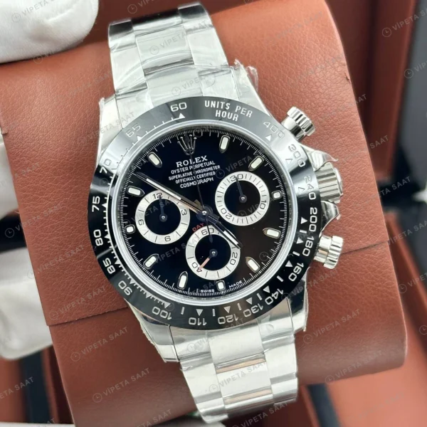 Rolex Daytona 126500LN 40 mm Siyah Kadranlı Seramik 5 Super Clone Eta Saat detay 6