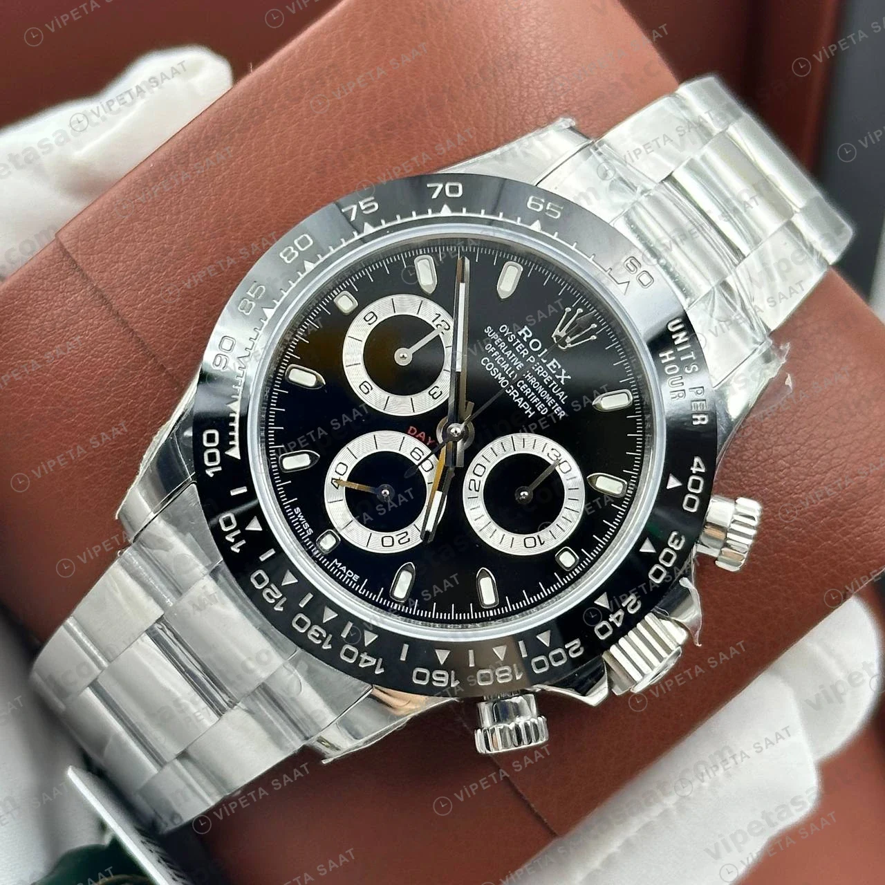 Rolex Daytona 126500LN 40 mm Siyah Kadranlı Seramik 5 Super Clone Eta Saat detay 7