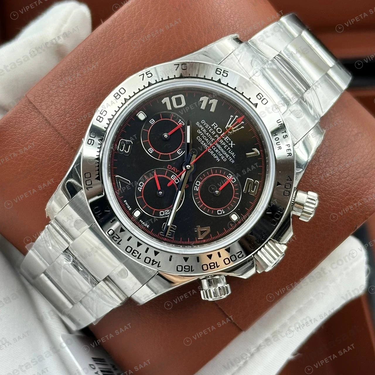 Rolex Daytona 126500LN 40 mm Siyah Kadranlı Seramik Super Clone Eta Saat detay 7