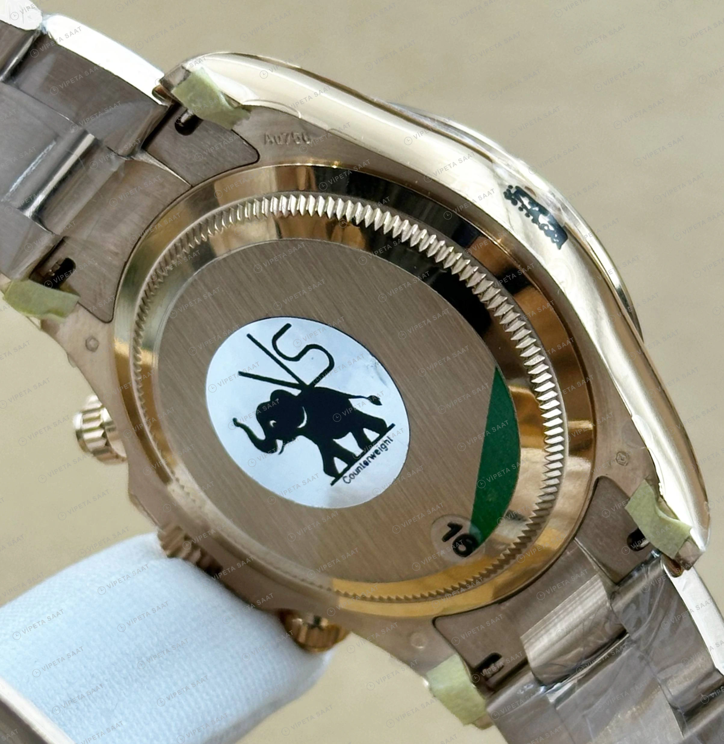 Rolex Daytona 126508 40 mm Gri Kadranlı Sarı Altın Super Clone Eta Saat detay 3