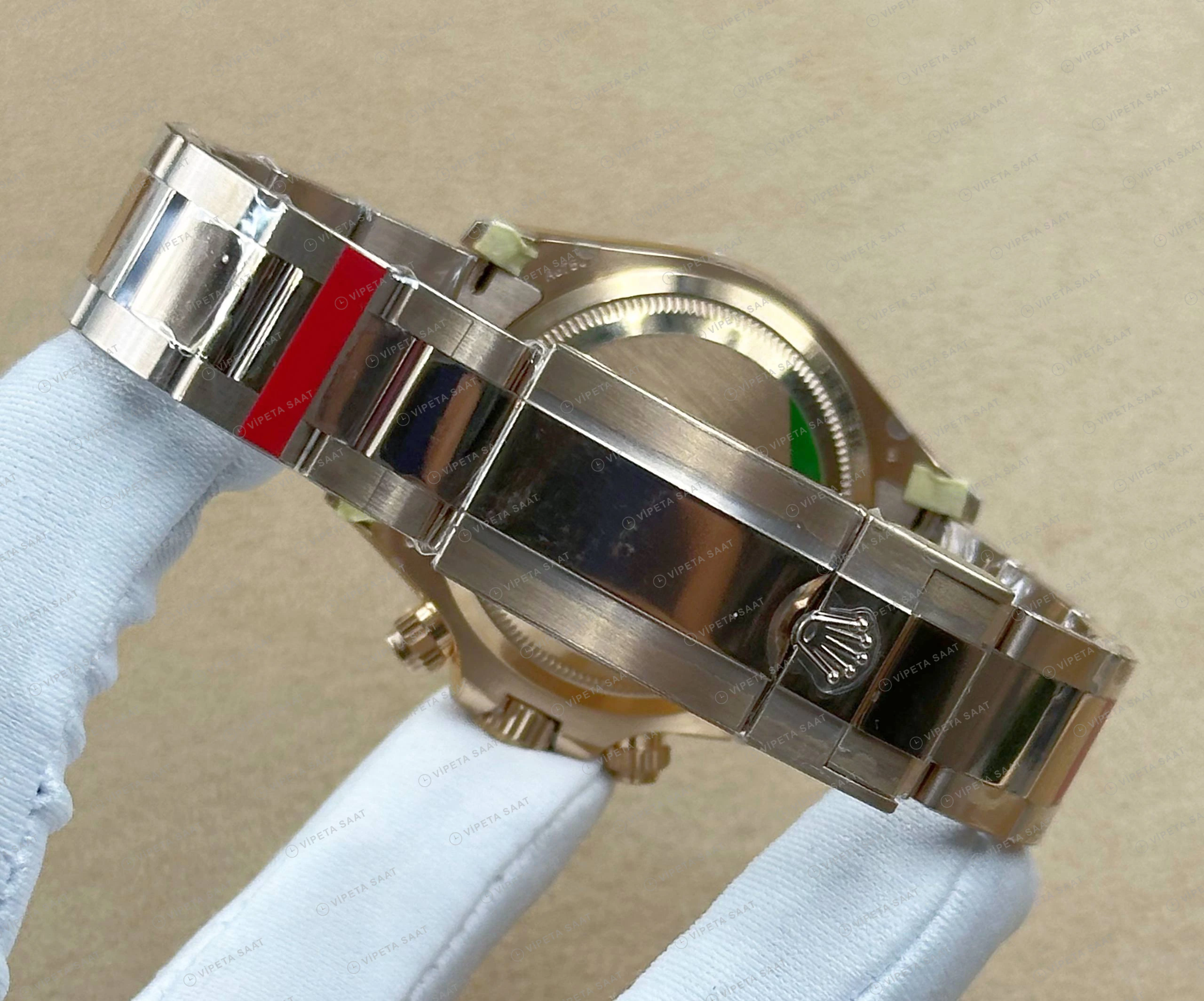 Rolex Daytona 126508 40 mm Gri Kadranlı Sarı Altın Super Clone Eta Saat detay 5