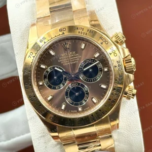 Rolex Daytona 126508 40 mm Kahve Kadranlı Sarı Altın Super Clone Eta Saat detay 6