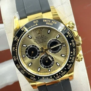 Rolex Daytona 126508 40 mm Sarı Kadranlı Oysterflex Sarı Altın 2 Super Clone Eta Saat detay 6