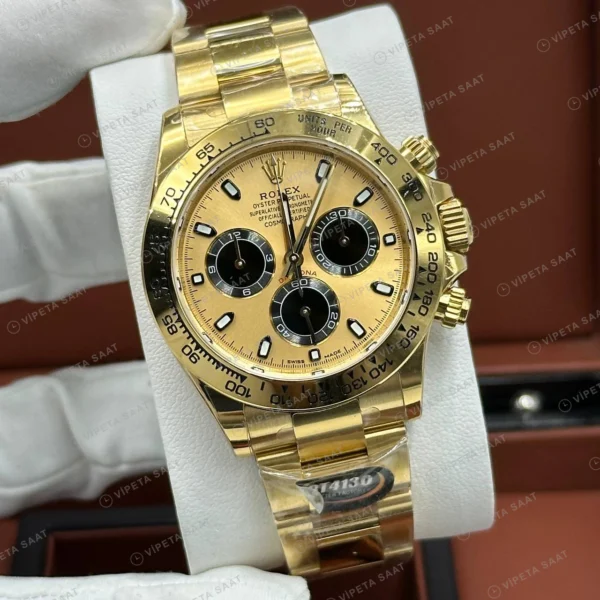 Rolex Daytona 126508 40 mm Sarı Kadranlı Sarı Altın 3 Super Clone Eta Saat detay 6