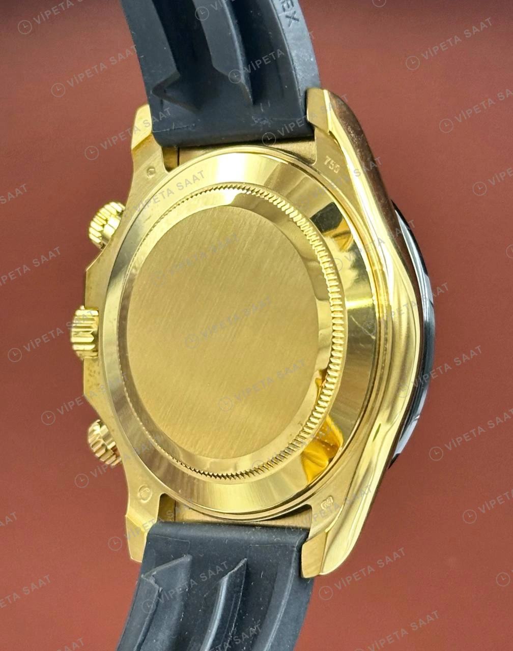 Rolex Daytona 126508 40 mm Sedef Kadranlı Oysterflex Sarı Altın Super Clone Eta Saat detay 3