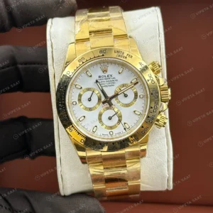 Rolex Daytona 126508 40 mm Sedef Kadranlı Sarı Altın İki Renk Pırlanta Super Clone Eta Saat detay 5