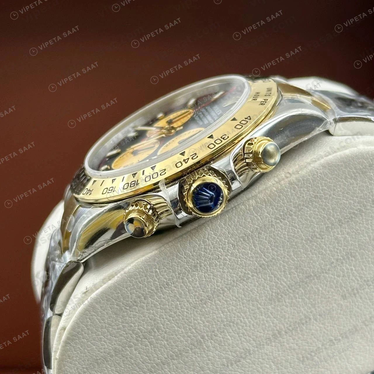 Rolex Daytona 126508 40 mm Siyah Kadranlı Sarı Altın İki Renk 3 Super Clone Eta Saat detay 4